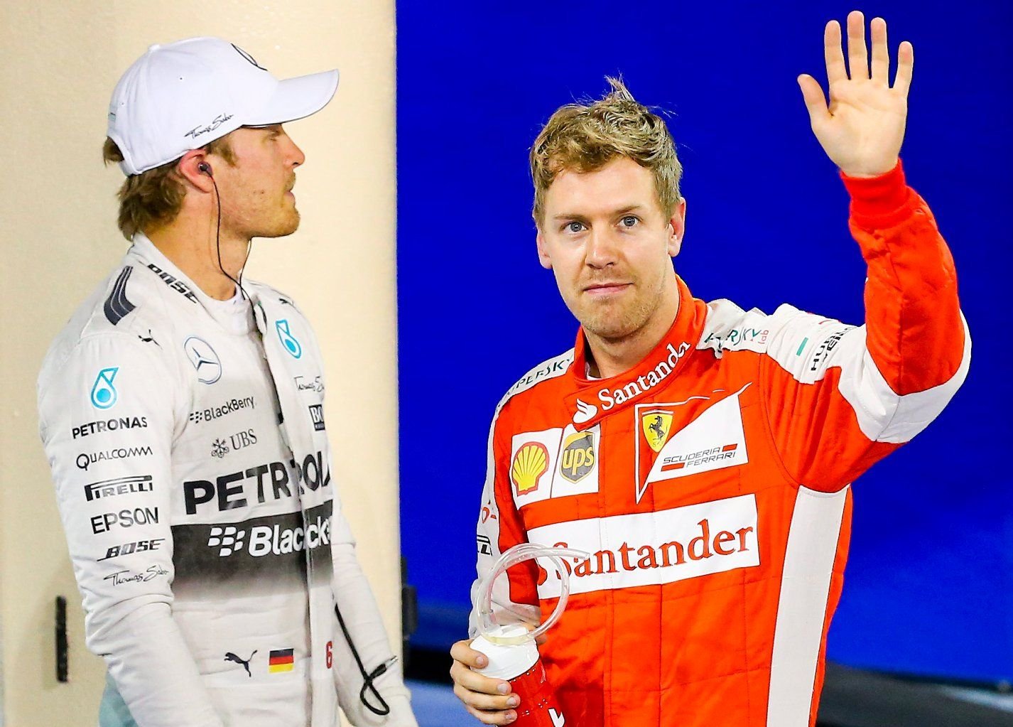 Nico Rosberg (l.) und Sebastian Vettel