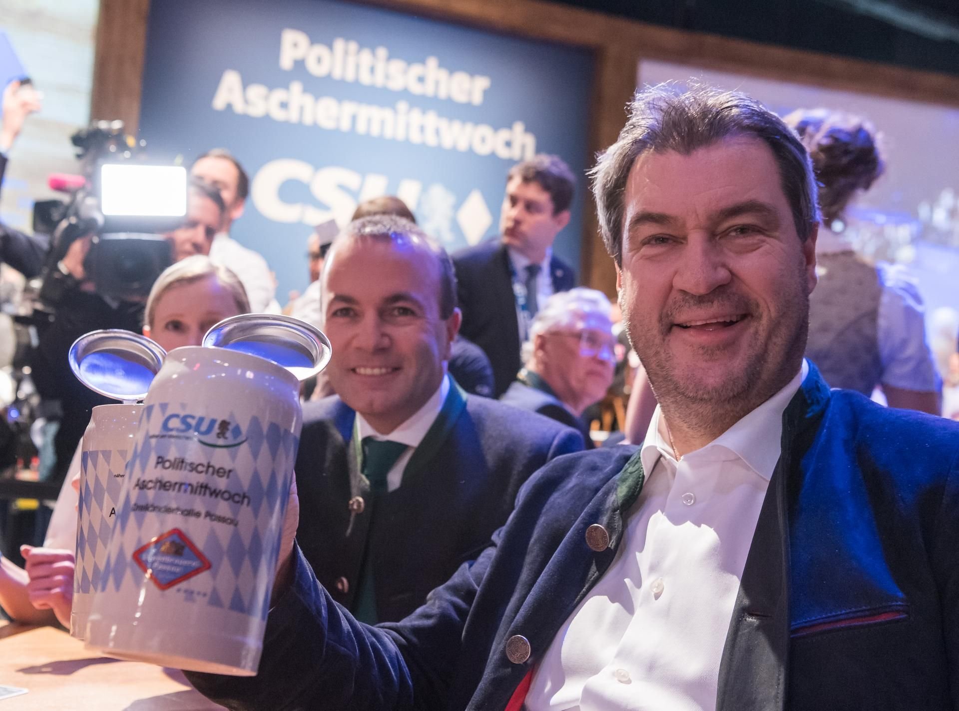Manfred Weber (l.) und Markus Söder in Passau