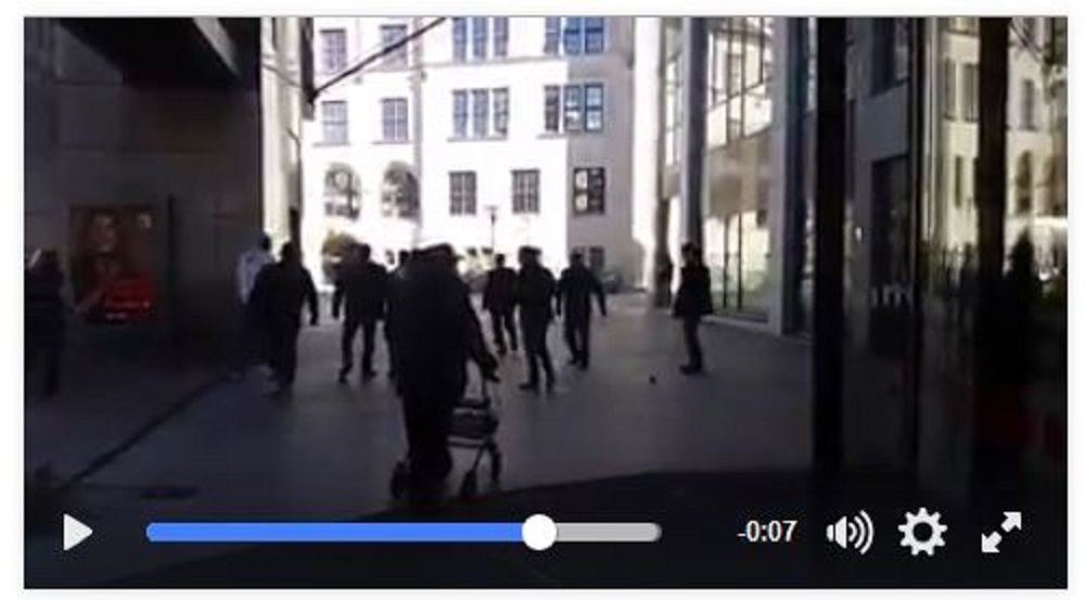 Eine Video zeigte die damalige Auseinandersetzung vor dem Rathauscenter in Dessau.