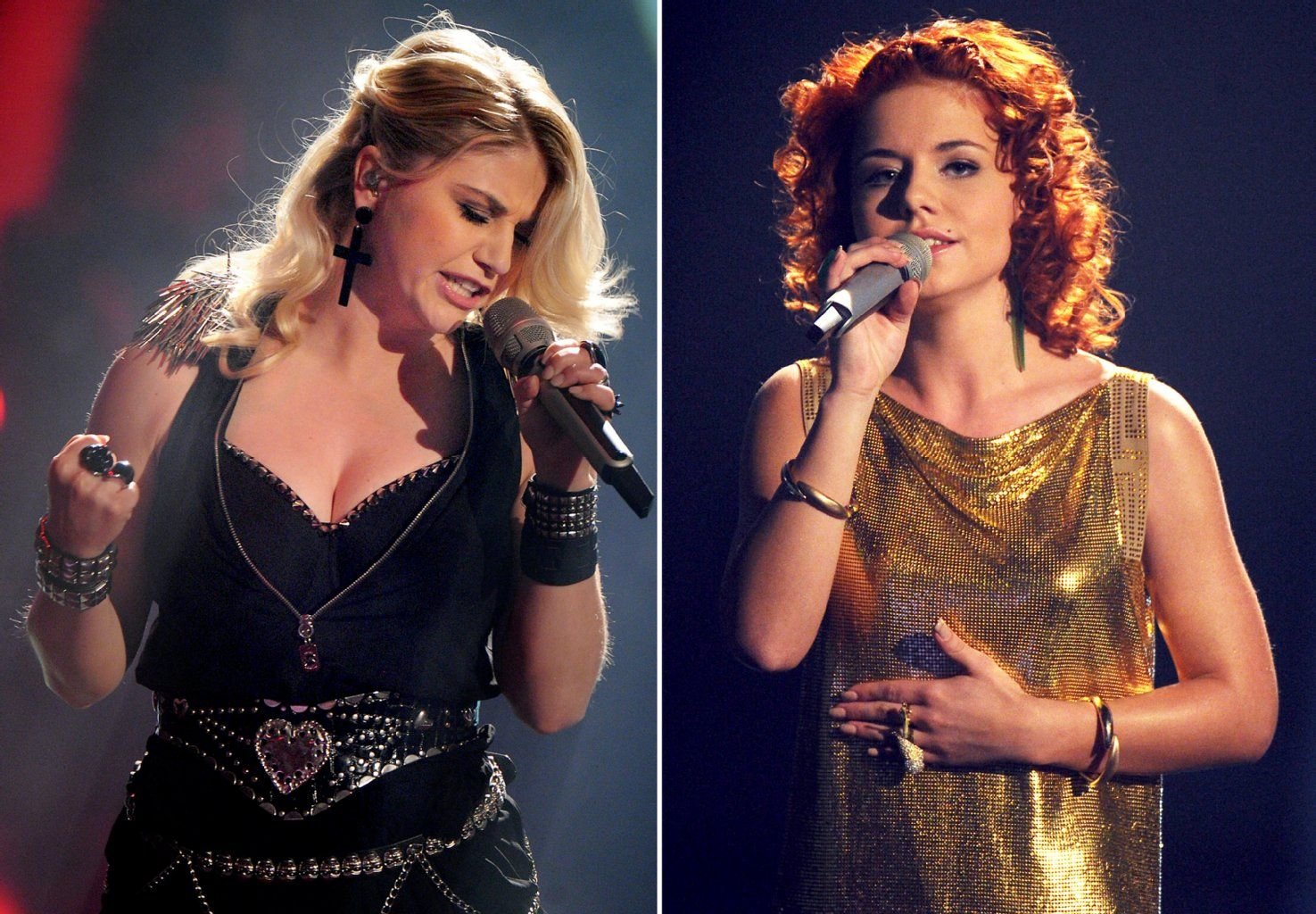 Die Kombo zeigt die Sängerinnen Beatrice Egli (li.) und Lisa Wohlgemuth am 04.05.2013 in Köln bei der Generalprobe zum Halbfinale der RTL-Castingshow «Deutschland sucht den Superstar».