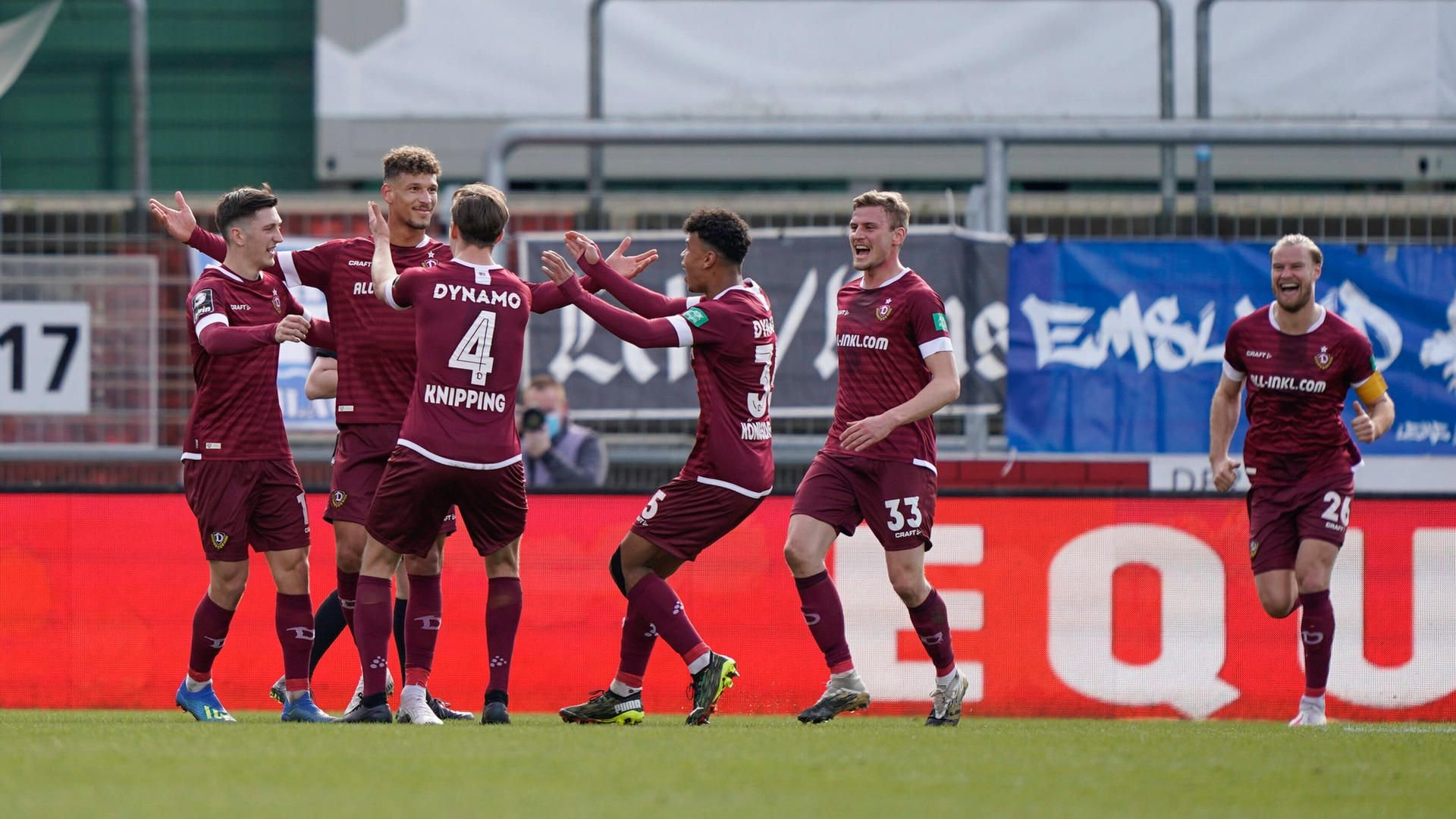 Dynamo Dresden durften in Meppen über gleich vier eigene Tore jubeln.