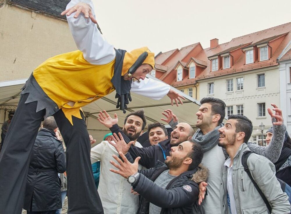 Julian Eilenberger sorgte als Till Eulenspiegel bei einer früheren Veranstaltung für Unterhaltung.