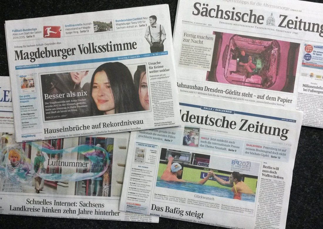 Der Blick auf die Titelseiten der regionalen Tagespresse.