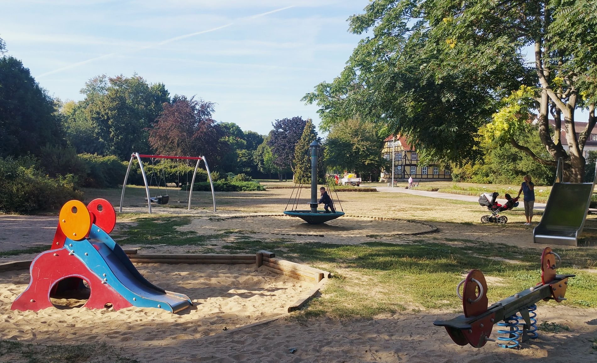 Der Wordgarten in Quedlinburg mit seinem Spielplatz unweit vom Stadtzentrum.
