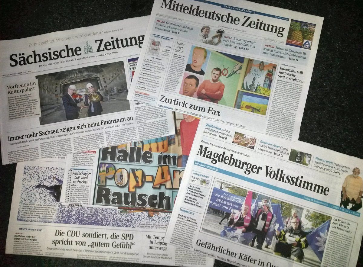 Der Blick auf die Titelseiten der regionalen Zeitungen.