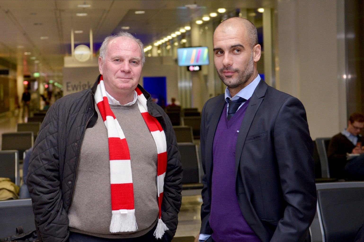 Uli Hoeneß (links) und Trainer Pep Guardiola.