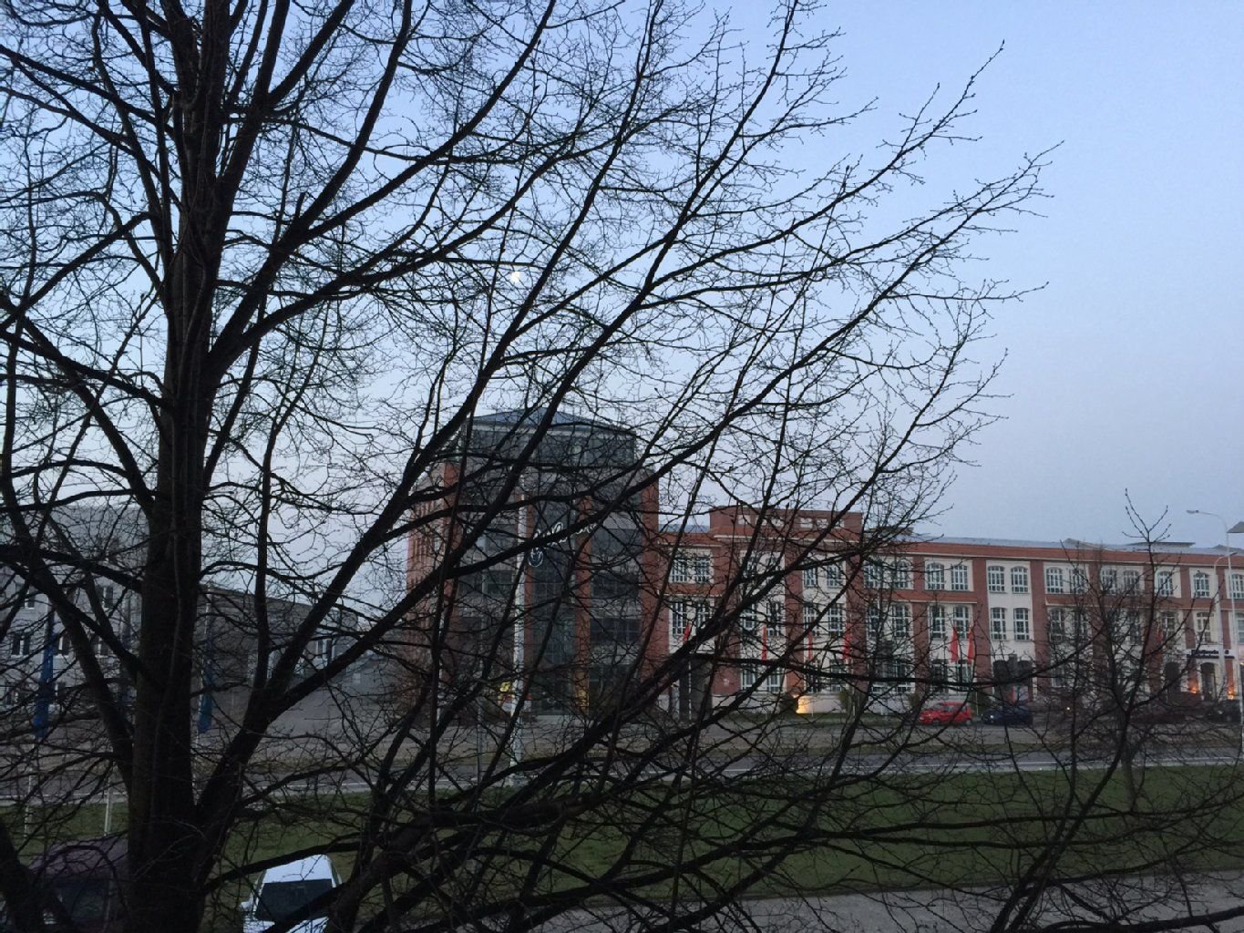 Morgendlicher Blick aus dem Büro