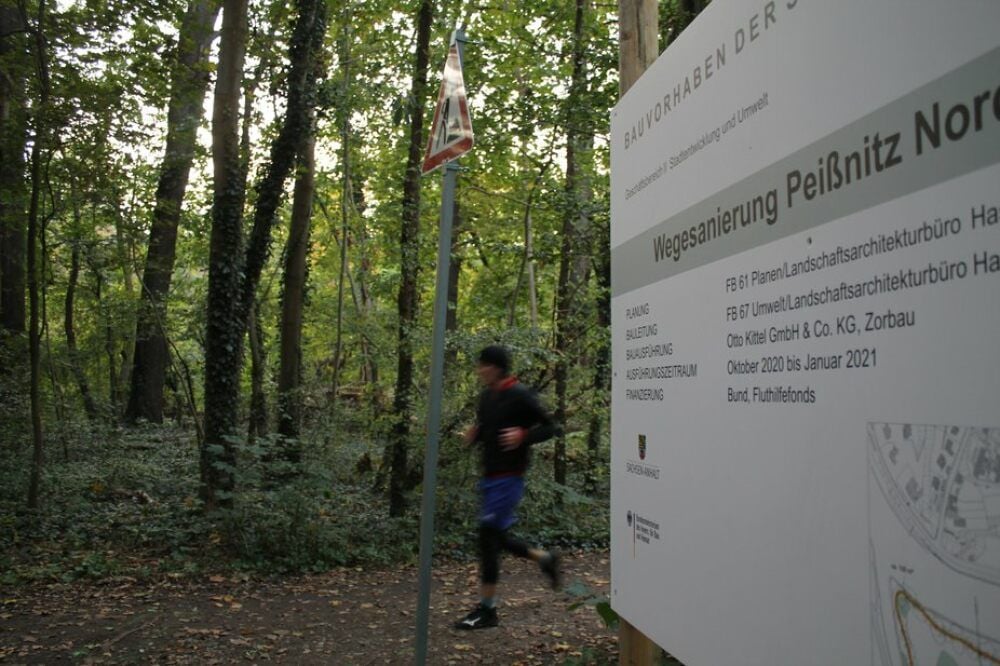 Bei Joggern ist der Waldweg auf der Nordspitze sehr beliebt.