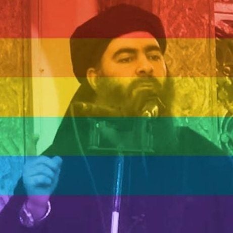 Jetzt in Regenbogen: Abu Bakr al-Bagdahdi, der Chef der IS-Schlächter.