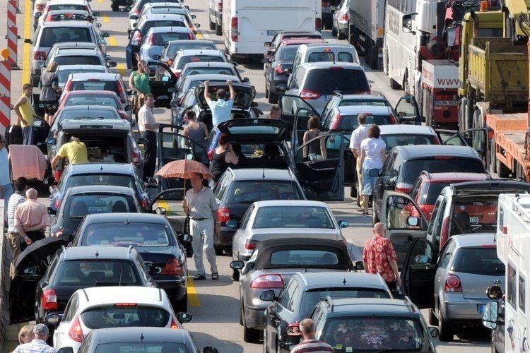 Stau auf der Autobahn
