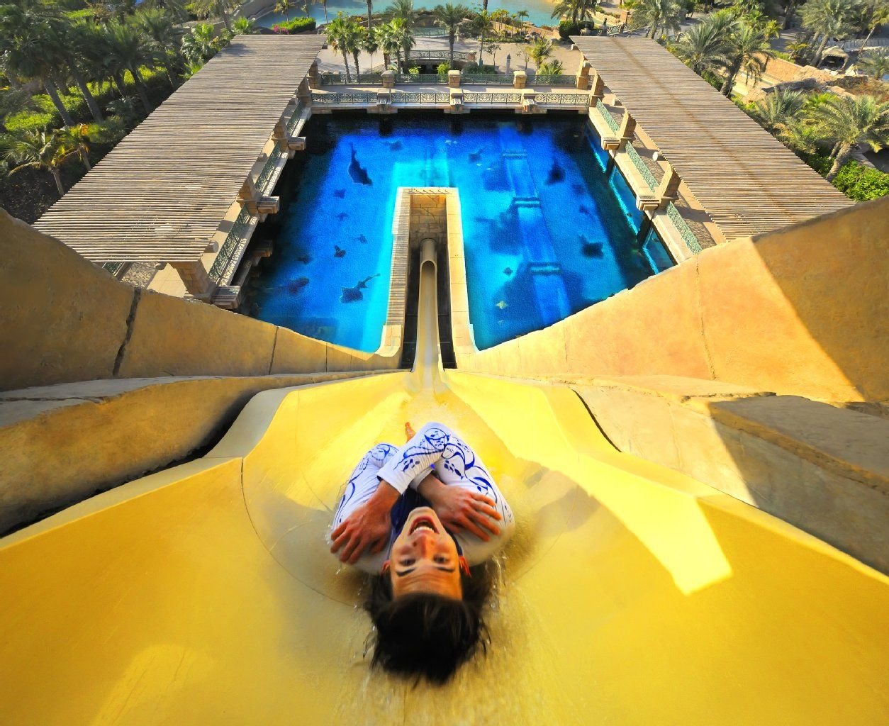 Ab geht's: Die Rutsche im Hotel Atlantis The Palm in Dubai.