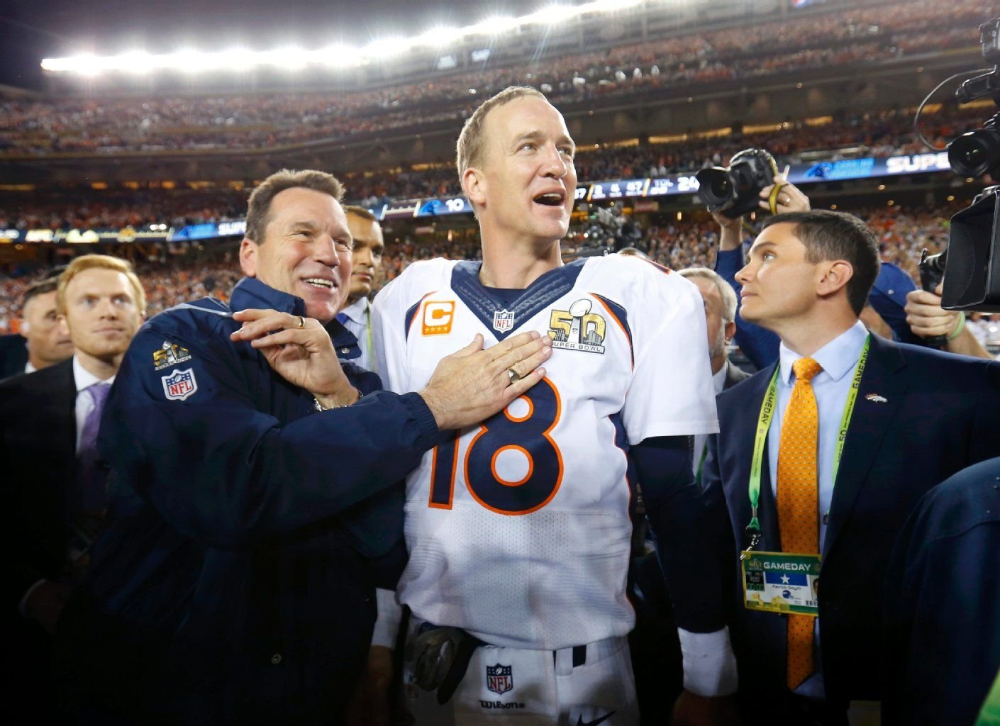 Denver-Coach Gary Kubiak mit Peyton Manning.