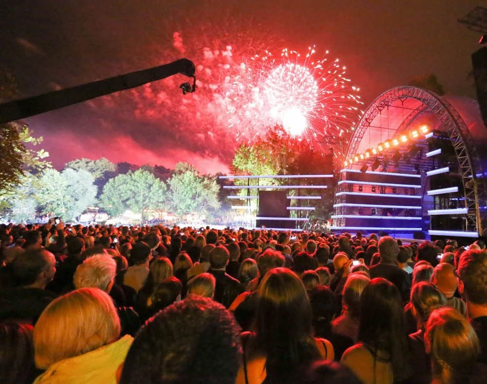Das ist Vergangenheit: die MDR-Bühne zum Laternenfest am Amselgrund.
