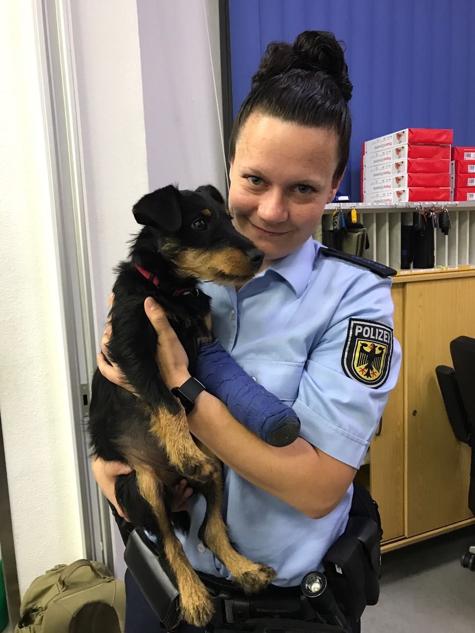 In der kurzen Zeit, die die Hundedame in den Räumen der Bundespolizei verbrachte, soll sie jede Menge positive Stimmung verbreitet haben.