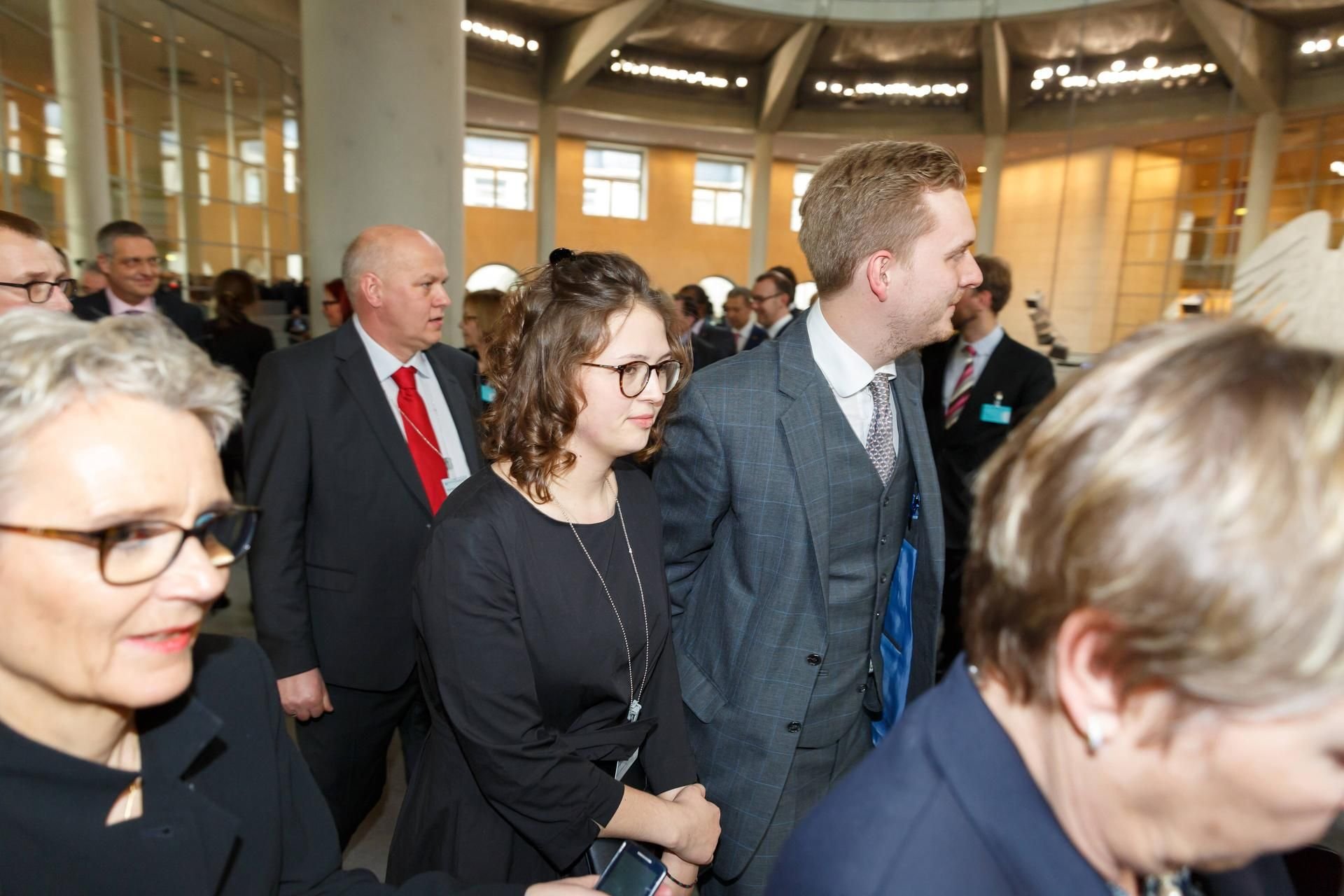 Merit Steinmeier, die Tochter vom neu gewählten Bundespräsident Frank-Walter Steinmeier, nach der Wahl.