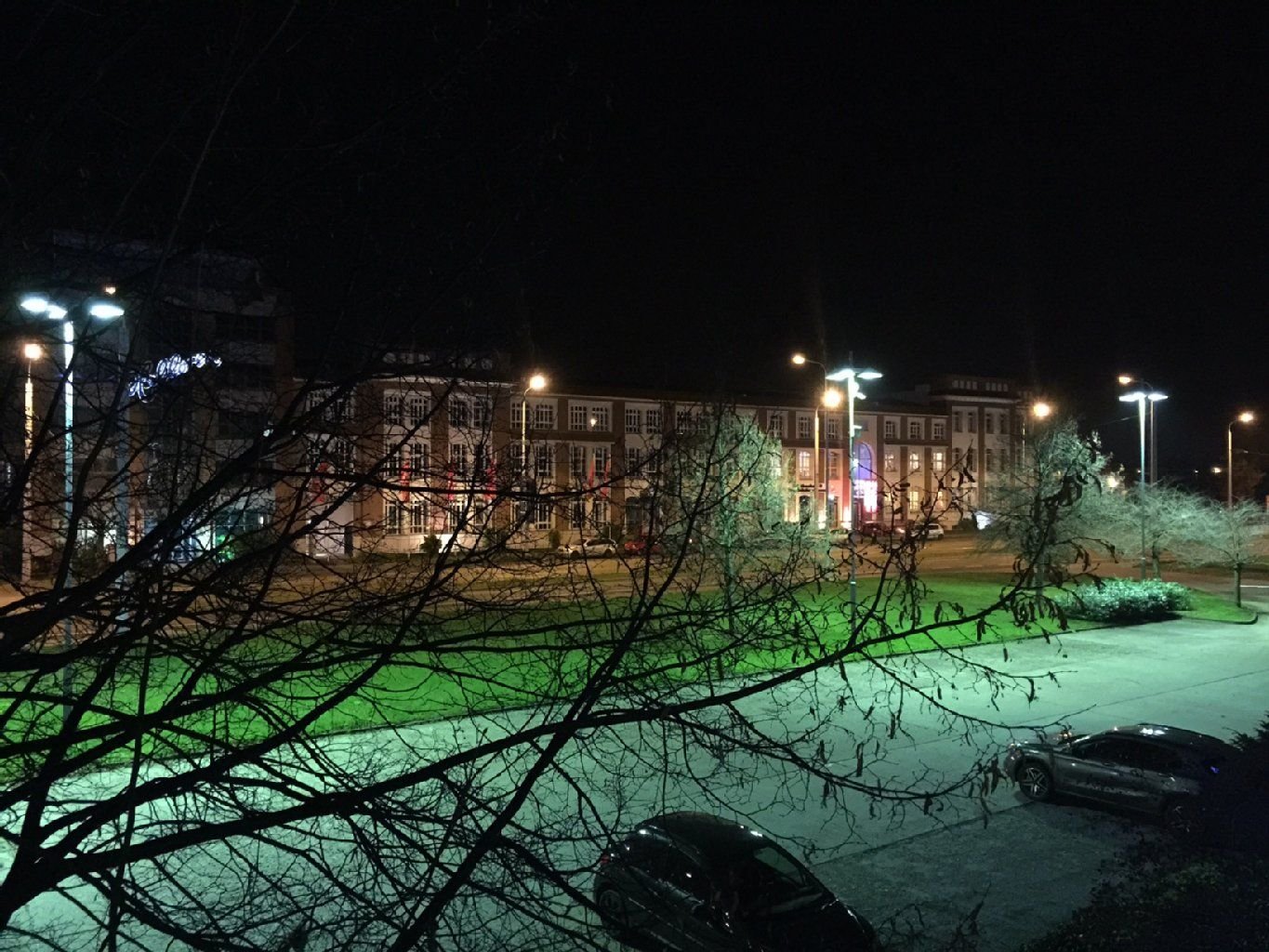 Blick aus dem Büro. Noch ist es trocken.