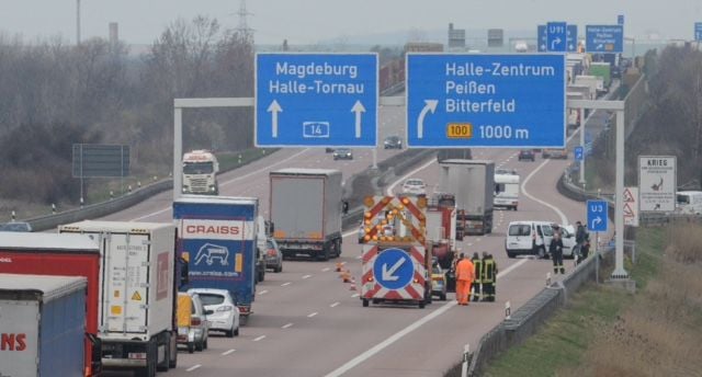 Stau auf der A14