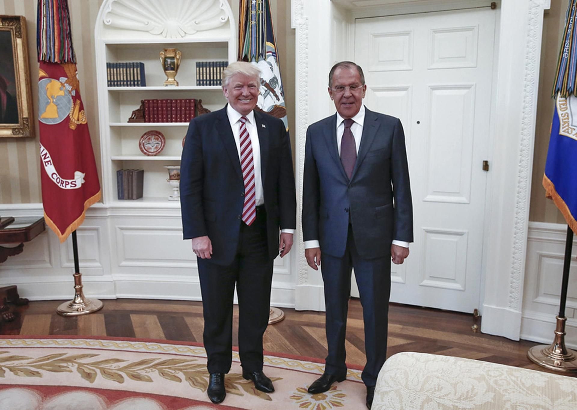 US-Präsident Donald Trump (links) und der russische Außenminister Sergej Lawrow bei ihrem Treffen am 10.05.2017.