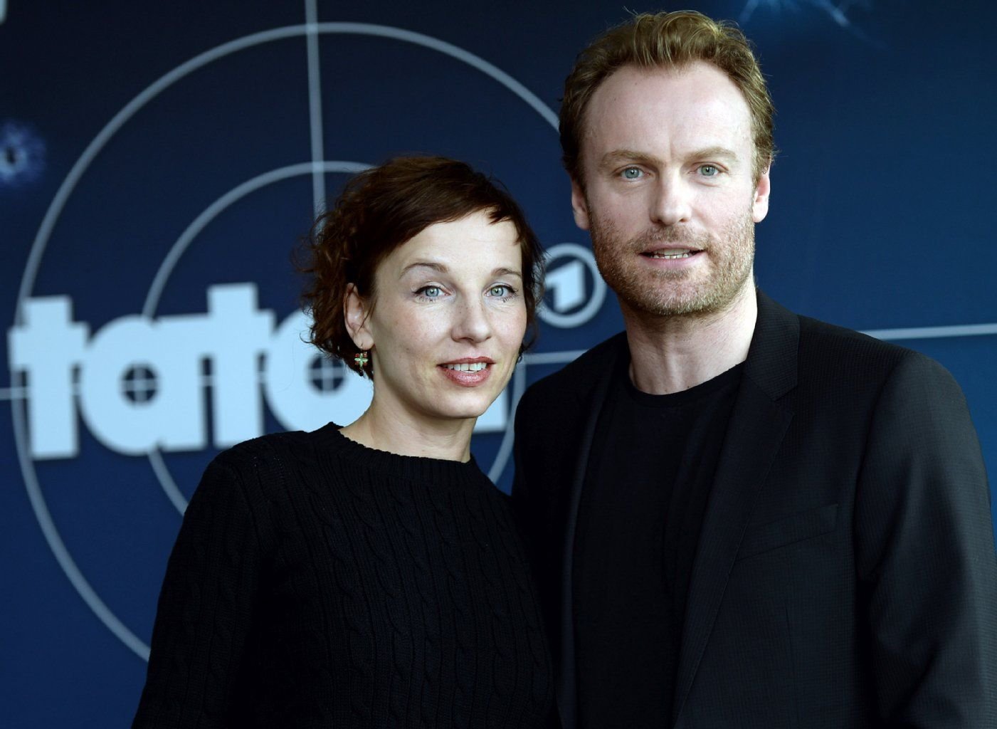 Die Schauspieler Meret Becker und Mark Waschke posieren für die Fotografen. Sie werden ab Oktober/November 2014 als neues Ermittler-Duo in der TV-Krimiserie "Tatort" vor der Kamera agieren.