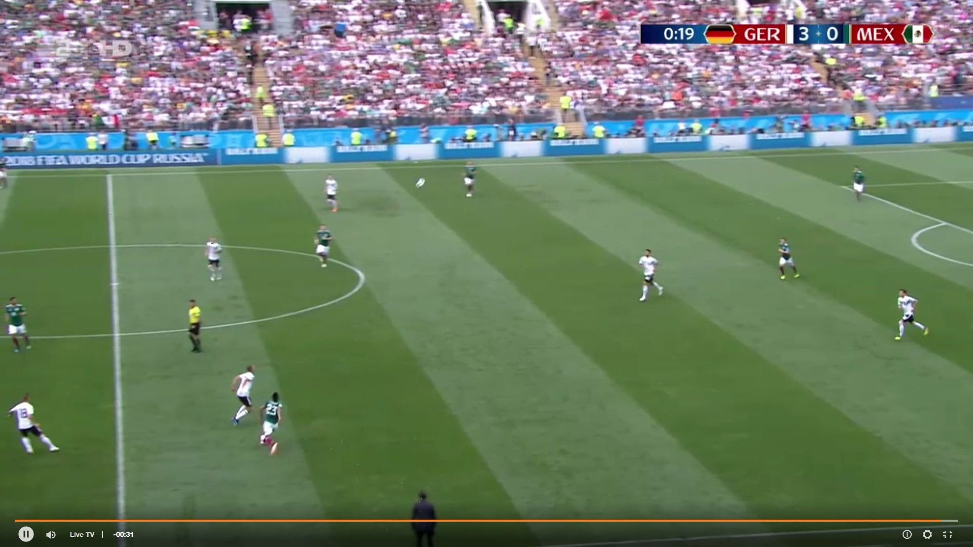 Nach 19 Sekunden im deutschen Auftaktspiel zeigte die TV-Anzeige ein 3:0.