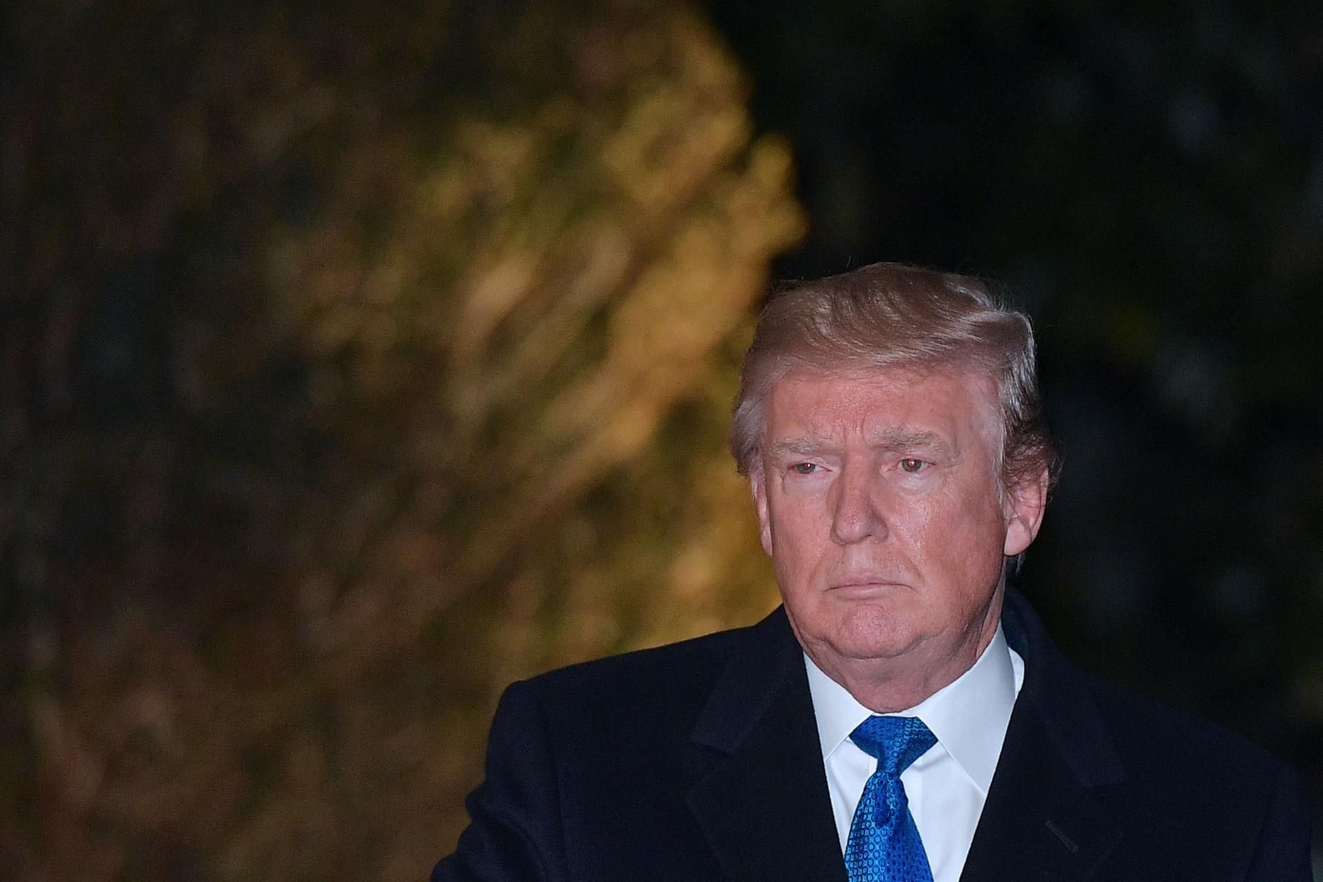 Donald Trump vor seinem Abflug in Richtung Davos