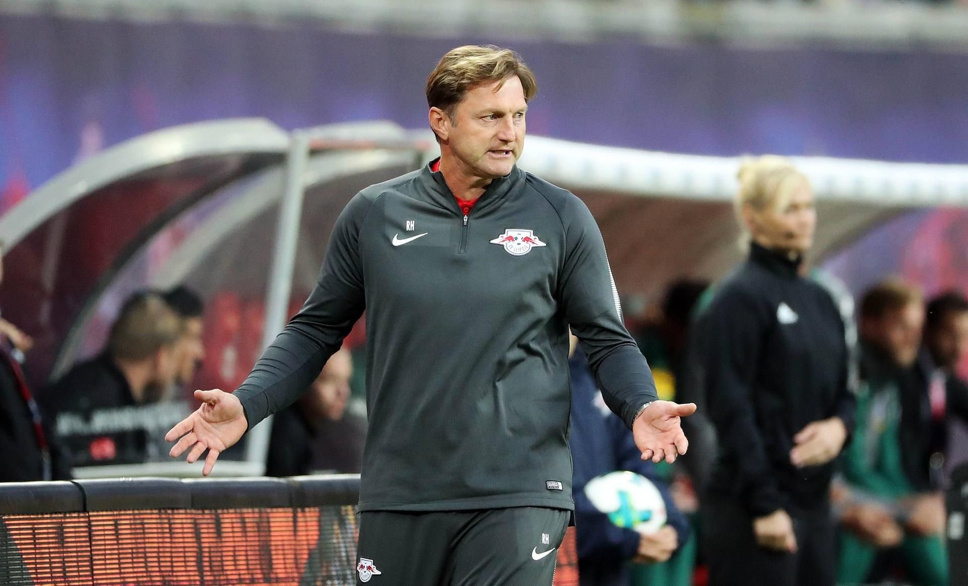 RBL-Trainer Ralph Hasenhüttl im Spiel gegen Borussia Mönchengladbach.