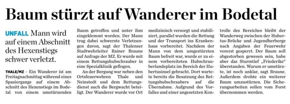So berichtete die Mitteldeutsche Zeitung am 16. Juli 2018.