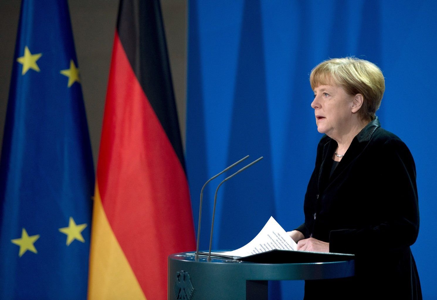 Bundeskanzlerin Angela Merkel (CDU) bekundete am Samstag im Bundeskanzleramt ihre Anteilnahme am Tod von Richard von Weizsäcker.