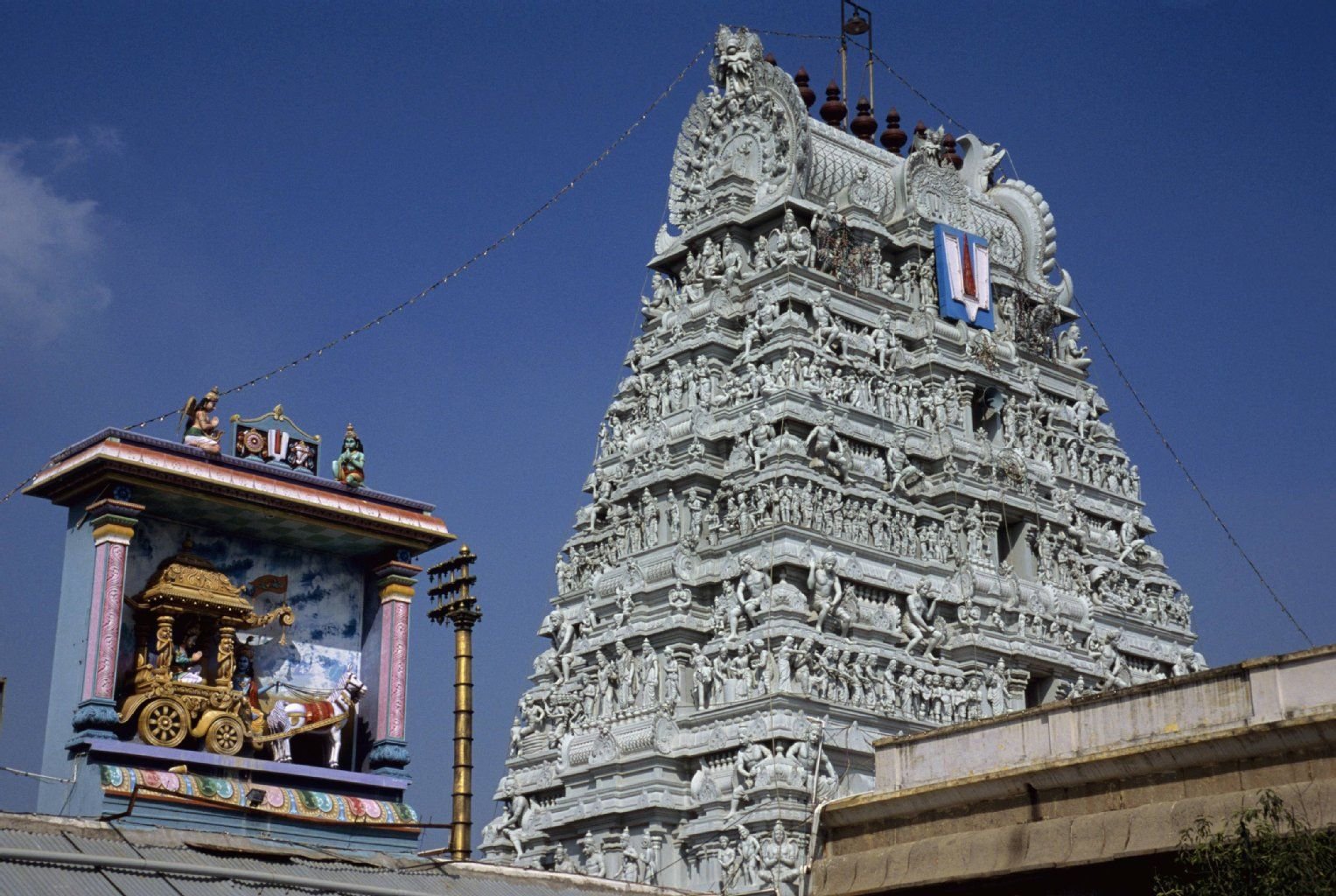 Der Tempel Parathasarthy Swamy in Chennai, Indien.