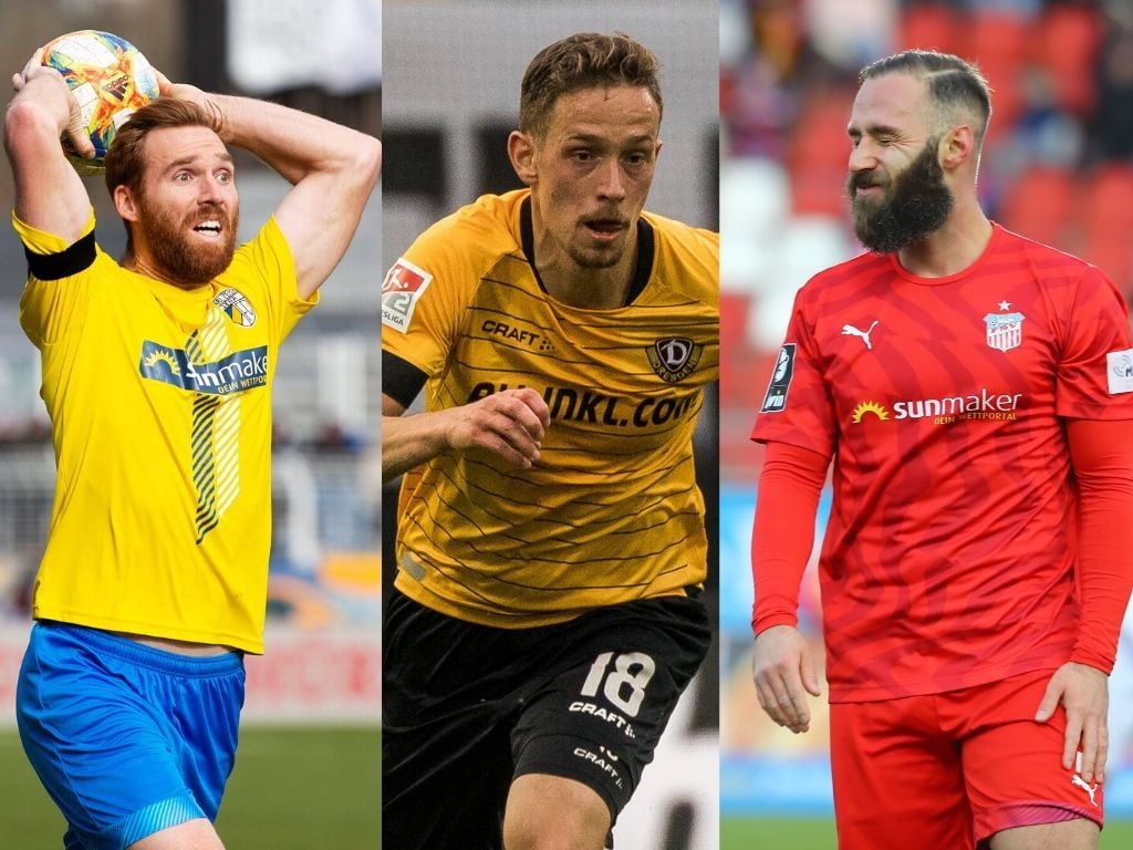 Nico Hammann (l.) ist als Innenverteidiger auf Klubsuche. Jannik Müller (M.) und Christopher Handke (r.) sind inzwischen schon wieder vom Markt.