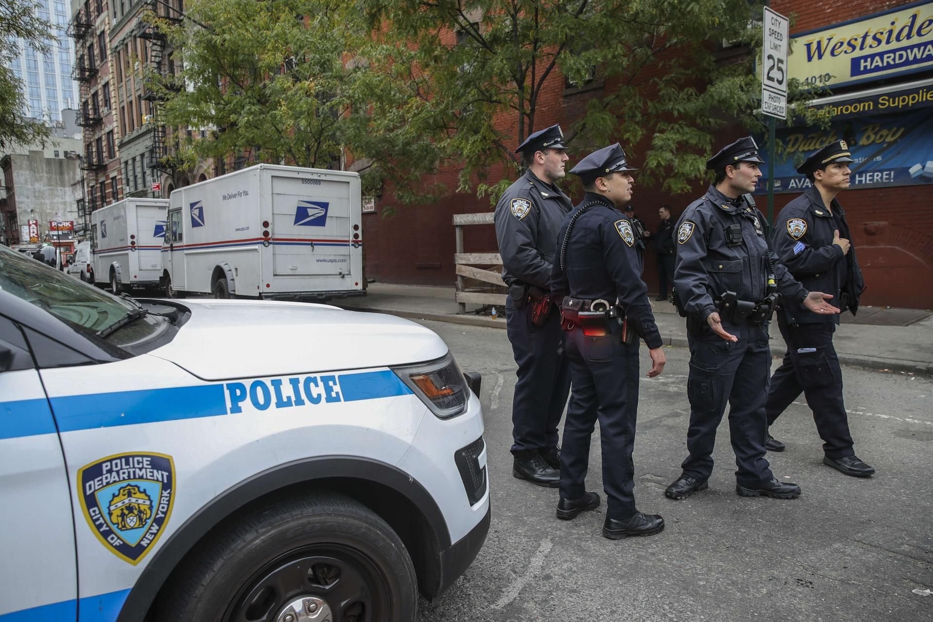 Auch in Manhattan war die Polizei am Mittwoch wegen der Bomben im Einsatz.
