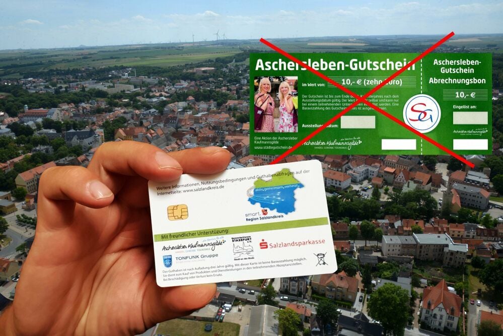 Ein Entwurf: So könnte die digitale Gutscheinkarte der Kaufmannsgilde in Aschersleben aussehen.