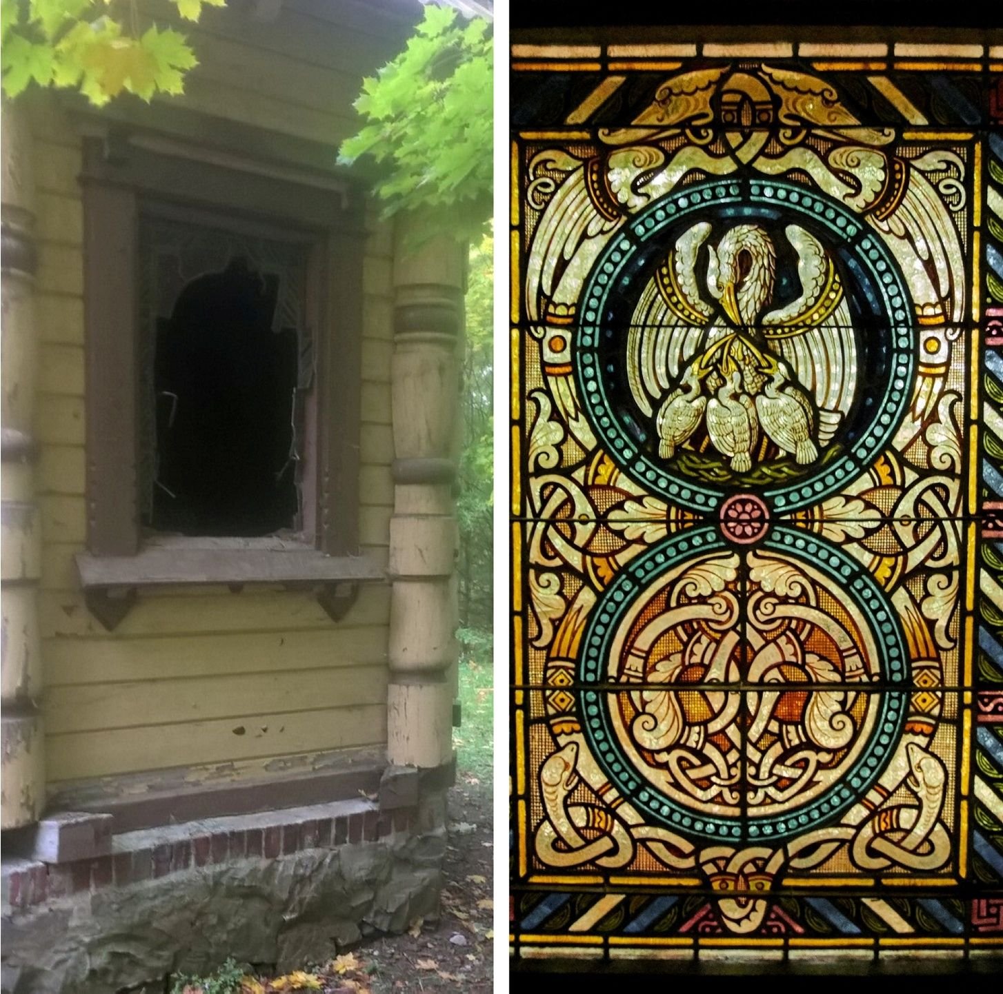 Unbekannte haben ein Fenster und eine Bleiverglasung im Altarbereich der Stabkirche in Stiege zerstört.