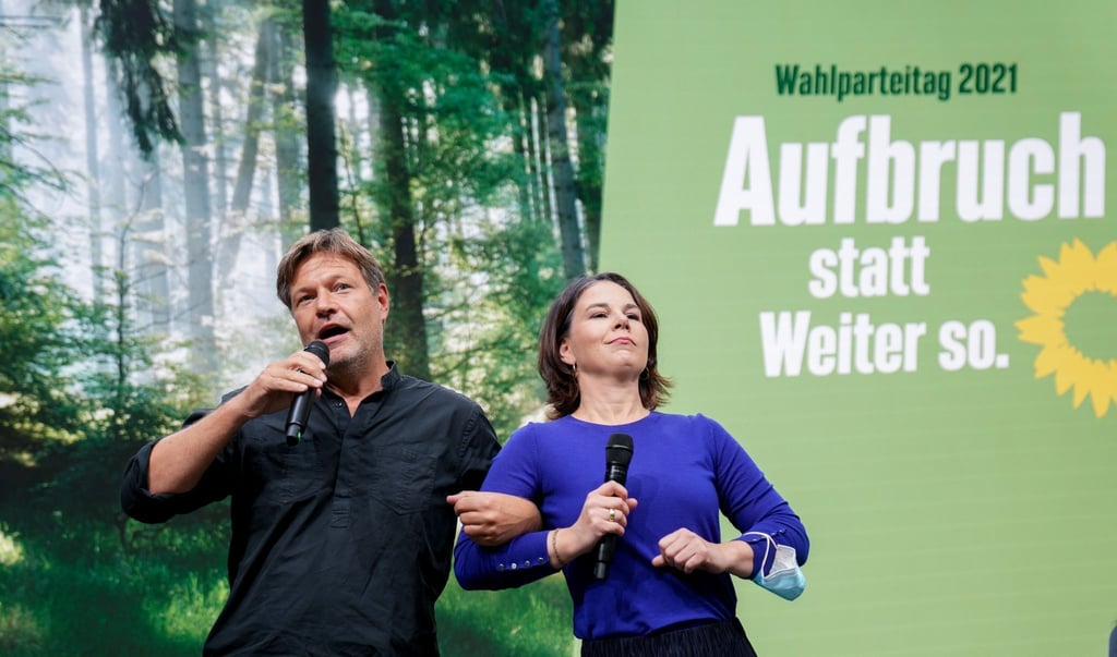 Die Grünen-Vorsitzenden Robert Habeck und Annalena Baerbock werben für ihre Partei.