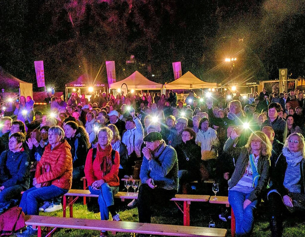 Hunderte Besucher waren zum Benefizkonzert gekommen und sorgten mit ihren Handylampen für ein kleines Lichtermeer.