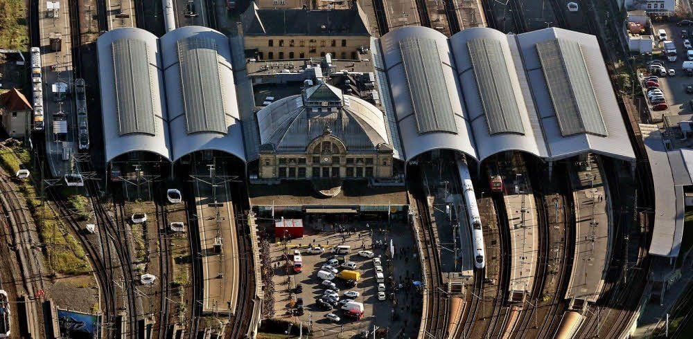 Der Hauptbahnhof in Halle