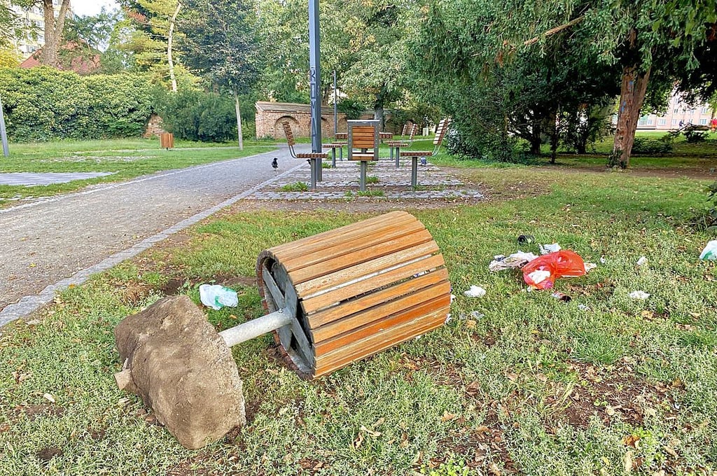 Im und rund um den Stadtpark wurde in der Nacht randaliert.