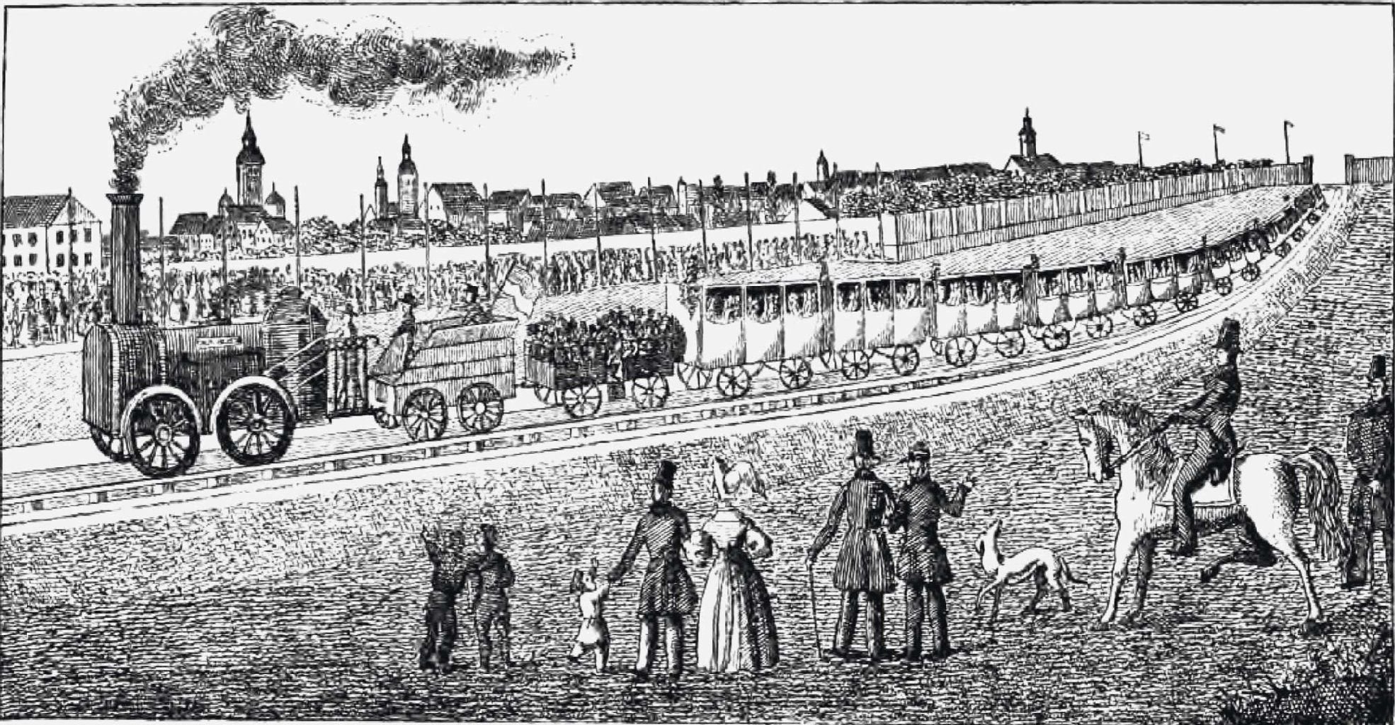 Eisenbahnlinie Leipzig-Dresden, Eröffnung des ersten Teilstücks Leipzig-Althen, 24. April 1837