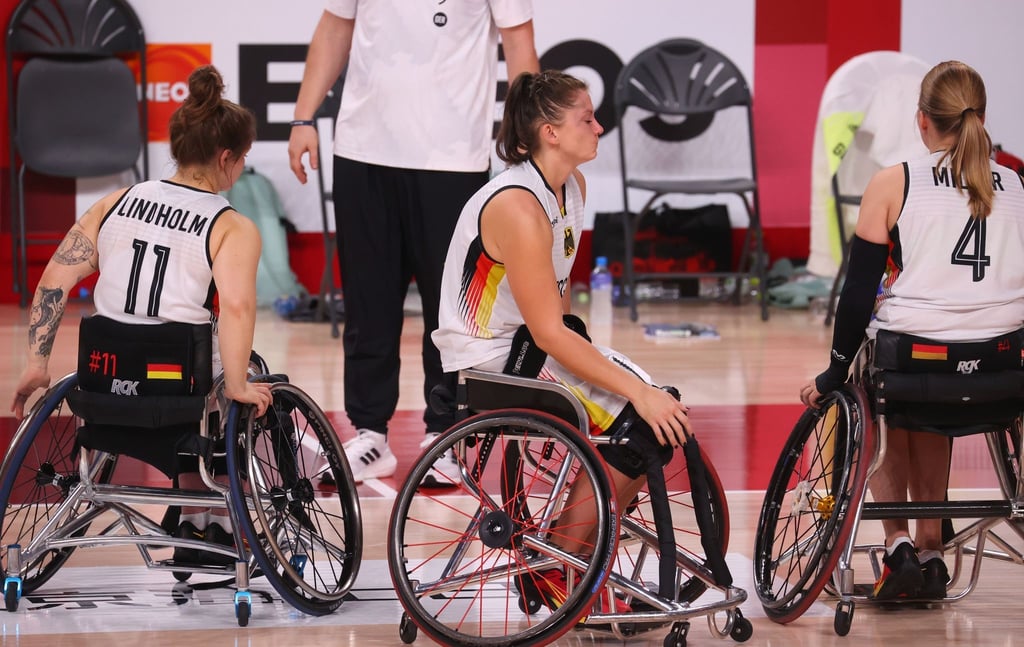 Enttäuschte Gesichter: Rollstuhl-Basketballerinnen unterlagen bei den Paralympics im Spiel um Bronze den USA.