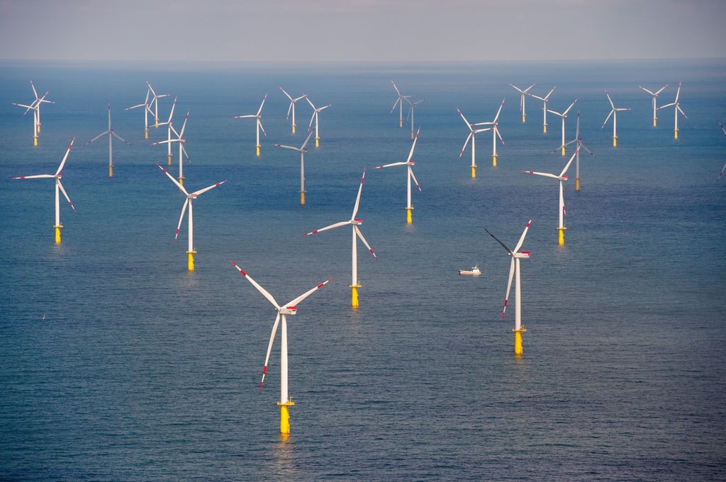 Ein Offshore-Windpark vor der Insel Sylt in der Nordsee.