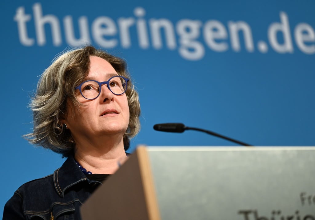 Heike Werner (Die Linke), Ministerin für Gesundheit von Thüringen, spricht.