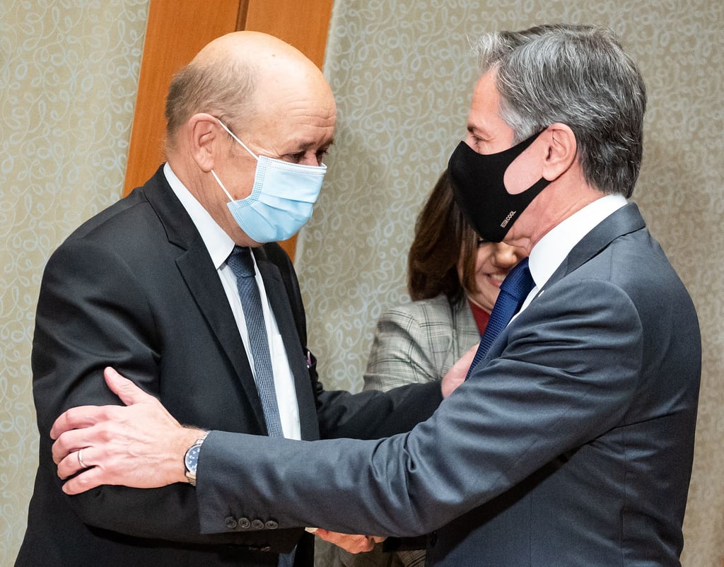 Jean-Yves Le Drian (l), Außenminister von Frankreich, und Anthony Blinken, Außenminister der USA.