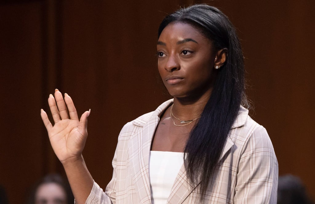 Simone Biles während der Anhörung des Justizsenats.