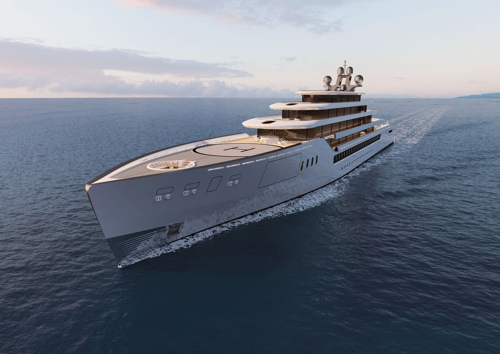 Die Grafik der Meyer-Werft zeigt die Studie für eine neue, 150 Meter lange Megajacht "ONE 50".