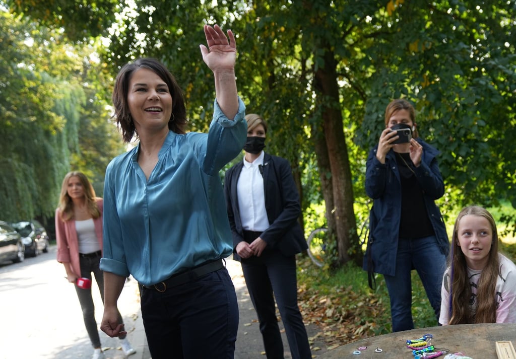 Annalena Baerbock, Kanzlerkandidatin, bei der Stimmabgabe zur Bundestagswahl.