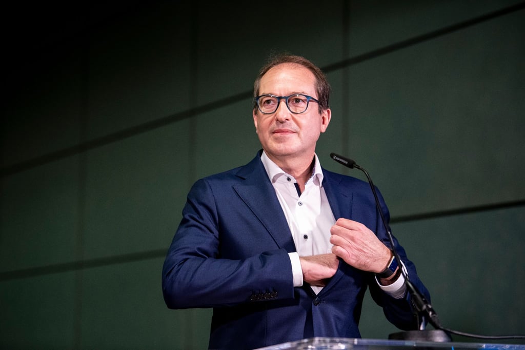 Alexander Dobrindt, CSU-Landesgruppenchef im Bundestag, vor der Presse.