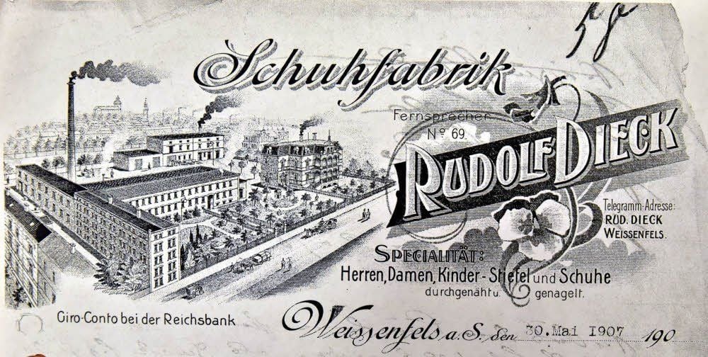Ein Archiv-Schriftstück des Fabrikanten erinnert an das Jahr 1907.