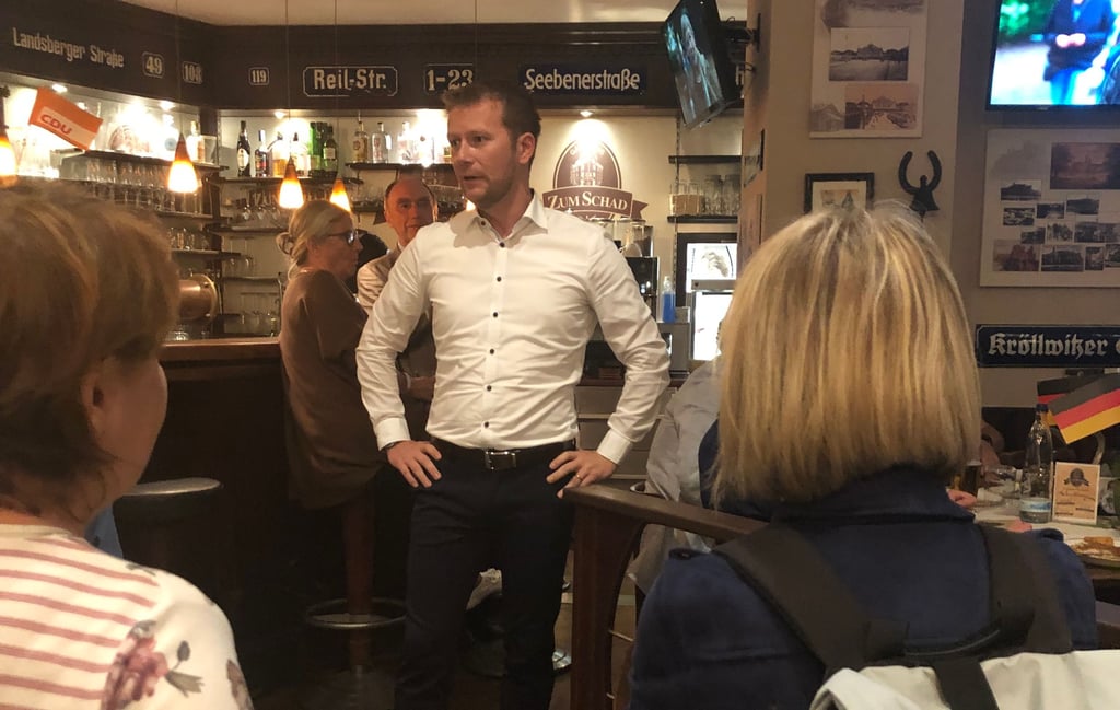 Wurde in Halle nur Zweiter: Christoph Bernstiel auf seiner Wahlparty