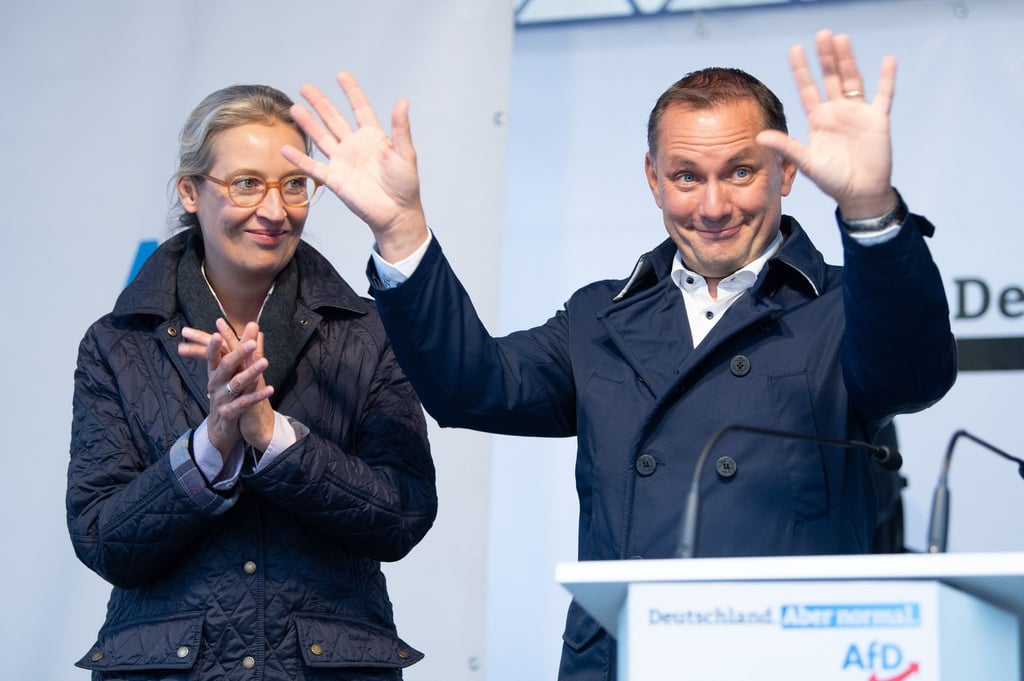 Alice Weidel und Tino Chrupalla, AfD-Spitzenkandidaten für die Bundestagswahl.