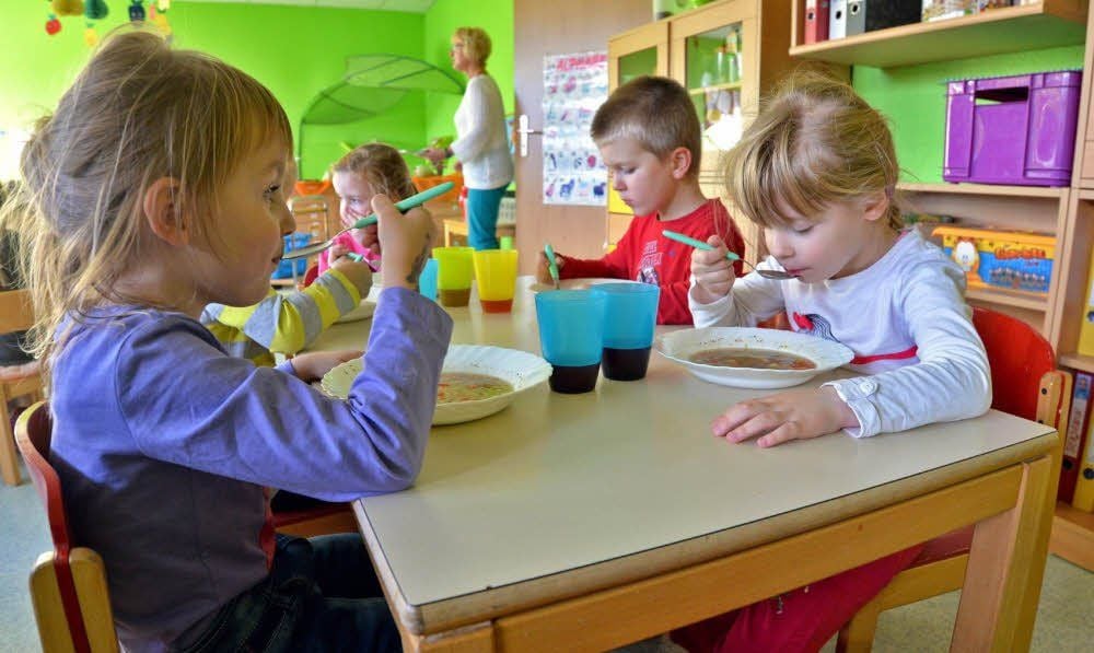 Mittagessen in der Kindertagesstätte „Bummi“ in Aschersleben.